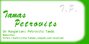 tamas petrovits business card